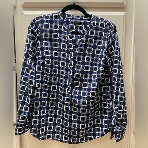 Blue and Black patterned blouse